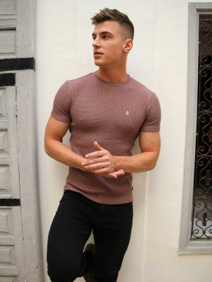 Blakely Agadir Textured T-Shirt Vino | 063KZDVET