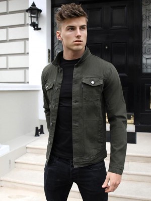 Blakely Alberta Denim Jacket Kaki Verdes | 921QJURMX