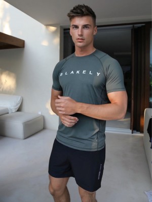 Blakely Alert Gym T-Shirt Kaki Verdes | 540FSYMKT