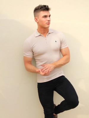 Blakely Anzi Textured Polo Sand | 859BTAVUR
