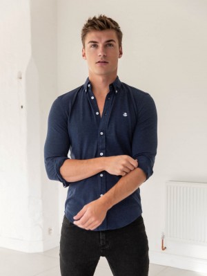 Blakely Arlo Soft Stretch Shirt Azul Marino | 258KOUGCS