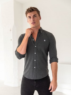 Blakely Arlo Soft Stretch Shirt Charcoal | 947DAMZHK