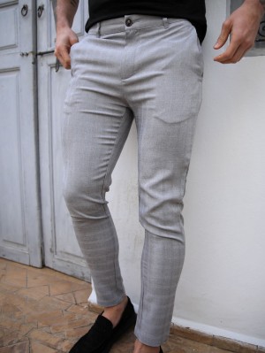 Blakely Assaki Checked Trousers Grises | 376ZVFPMK