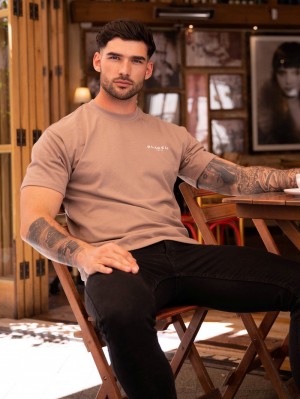 Blakely Blakely London Relaxed Fit T-Shirt Marrom | 204JADHGV