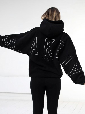 Blakely Borg Isabel Oversized Hoodie Negros | 940NSBTKE