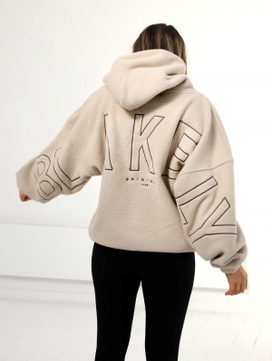 Blakely Borg Isabel Oversized Hoodie Tan | 295KJMUXA