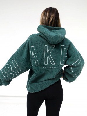 Blakely Borg Isabel Oversized Hoodie Verdes | 350PVMJDW