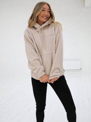 Blakely Borg Womens Oversized Hoodie Tan | 132MRXIVU