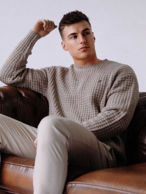 Blakely Burford Knit Jumper Marrom Claro | 687FLOKRQ