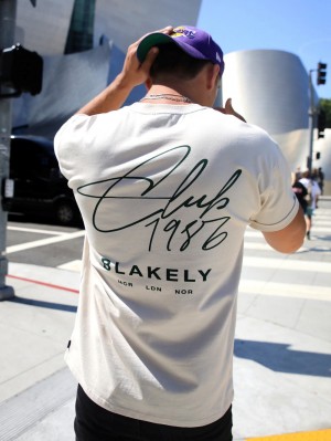 Blakely Club Relaxed T-Shirt Chalk | 015FECKAB