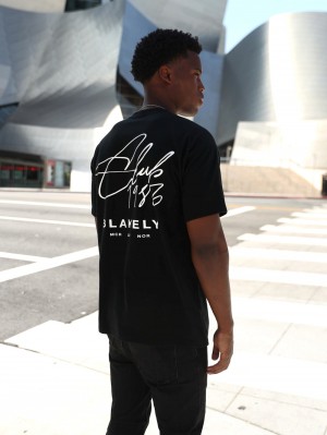 Blakely Club Relaxed T-Shirt Negros | 687IYOTHK