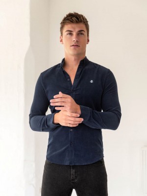 Blakely Cord Shirt Azul Marino | 801XKLSNW