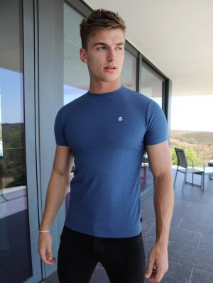 Blakely Eli T-Shirt Azules Oscuro | 238RFOGJQ