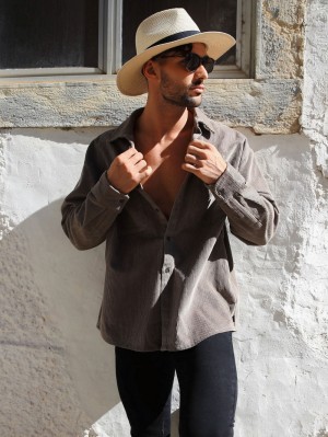 Blakely Halkirk Oversized Cord Shirt Marrom | 732MHPWEO