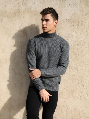 Blakely Hemsworth Roll Neck Jumper Charcoal | 261NGZKWQ