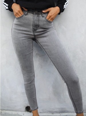 Blakely High Waisted Skinny Jeans Grises | 675KNJDWA
