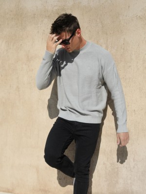 Blakely Huxley Knit Jumper Pale Concrete | 459GDQRFU