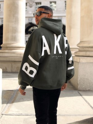 Blakely Idris Oversized Hoodie Kaki Verdes | 029CUKNOD