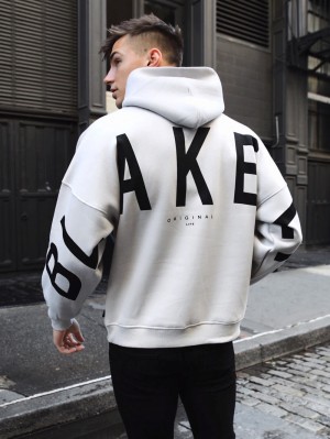 Blakely Idris Oversized Hoodie Stone | 361QNILJW