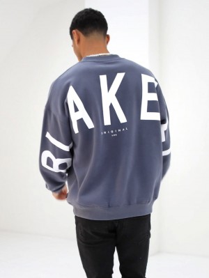 Blakely Idris Oversized Jumper Azules | 907WKUXMG