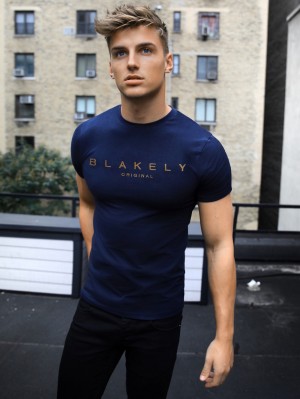 Blakely Imola T-Shirt Azul Marino | 937NEWCKD