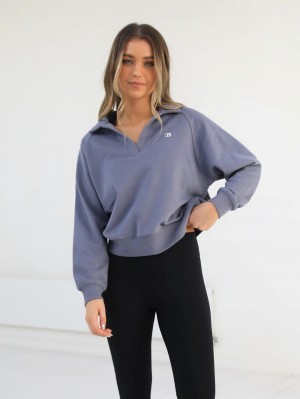 Blakely Initial V-Neck Jumper Azules | 734AJXNKM