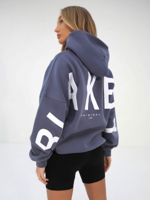 Blakely Isabel Oversized Hoodie Azules | 650FRJCPQ