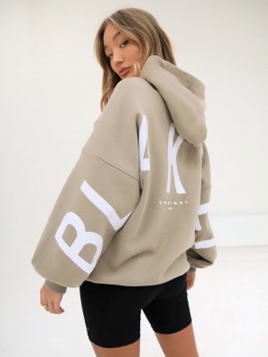Blakely Isabel Oversized Hoodie Beige | 654JGXPZW