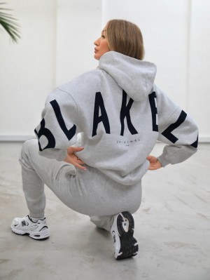 Blakely Isabel Oversized Hoodie Grises | 849QHCJYX
