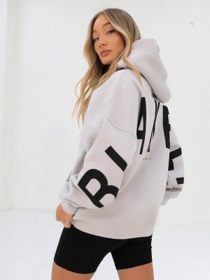 Blakely Isabel Oversized Hoodie Stone | 172LQHYCO