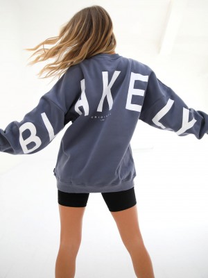 Blakely Isabel Oversized Jumper Azules | 729WKMXJZ