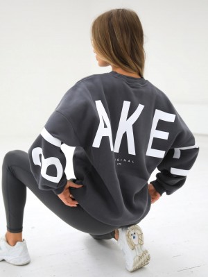 Blakely Isabel Oversized Jumper Charcoal | 957ARBGTX