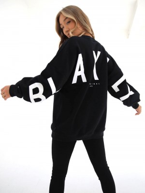 Blakely Isabel Oversized Jumper Negros | 034DQBJUZ