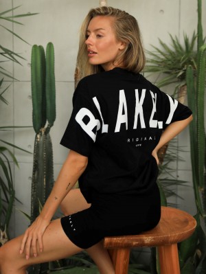 Blakely Isabel Oversized T-Shirt Negros | 854PUJGDR