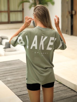 Blakely Isabel Oversized T-Shirt Verde Oliva | 485CAVENP