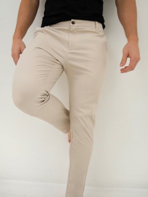 Blakely Kingsley Slim Fit Tailored Chinos Beige | 081VTWMKS