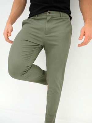 Blakely Kingsley Slim Fit Tailored Chinos Verdes | 831QYKSUL