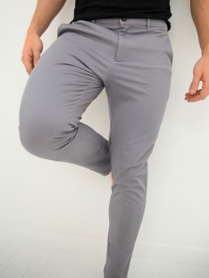 Blakely Kingsley Slim Fit Tailored Chinos Grises | 250LWMFVH