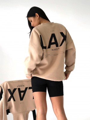 Blakely LAX Isabel Oversized Jumper Tan | 620LEMZSK