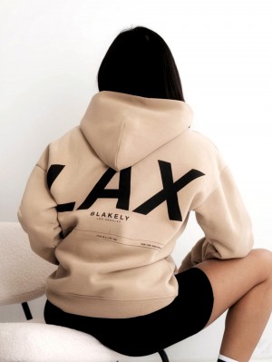Blakely LAX Women's Oversized Hoodie Tan | 398FKOYBQ
