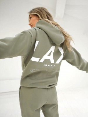 Blakely LAX Women's Oversized Hoodie Verde Oliva | 830YVWPCI