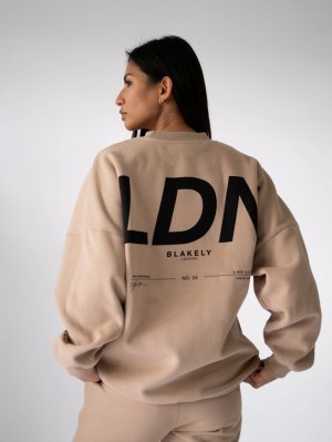 Blakely LDN Womens Oversized Jumper Tan | 678YQWUMX