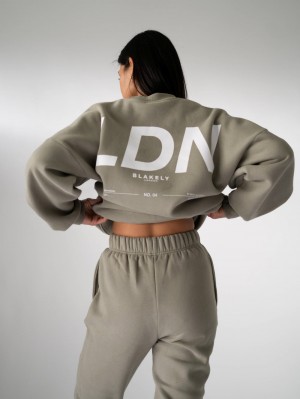 Blakely LDN Womens Oversized Jumper Verde Oliva | 752IJFPKT