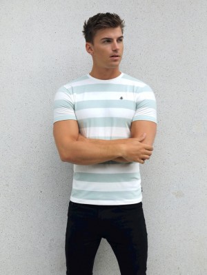 Blakely Loano Stripe T-Shirt Sage | 289SQBCVW