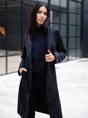 Blakely Mabel Tailored Longline Coat Negros | 370ZSALIW