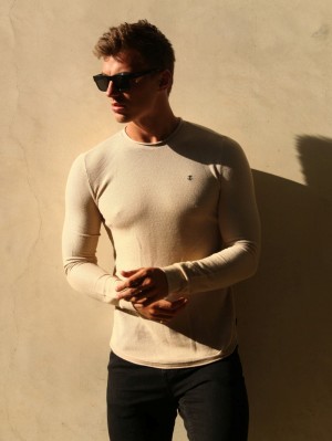 Blakely Mason Knit Jumper Beige | 069PXSWYN
