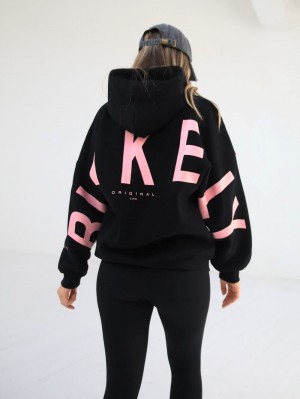 Blakely Members Isabel Oversized Hoodie Negros Rosas | 029LPZOKV