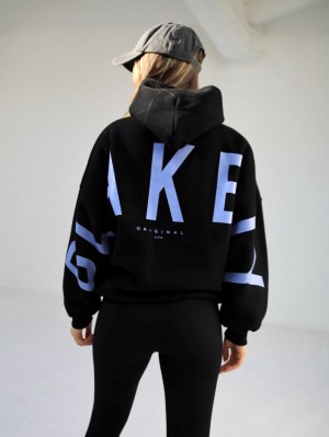 Blakely Members Isabel Oversized Hoodie Negros Azules | 748QWAVMH