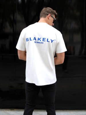 Blakely Members Relaxed T-Shirt Blancos | 697KDJRWA