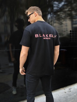 Blakely Members Relaxed T-Shirt Negros Rosas | 278XRPSNI
